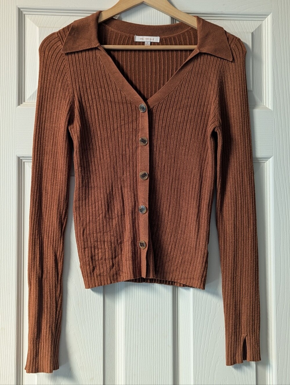Ribbed Button-Up Cardigan